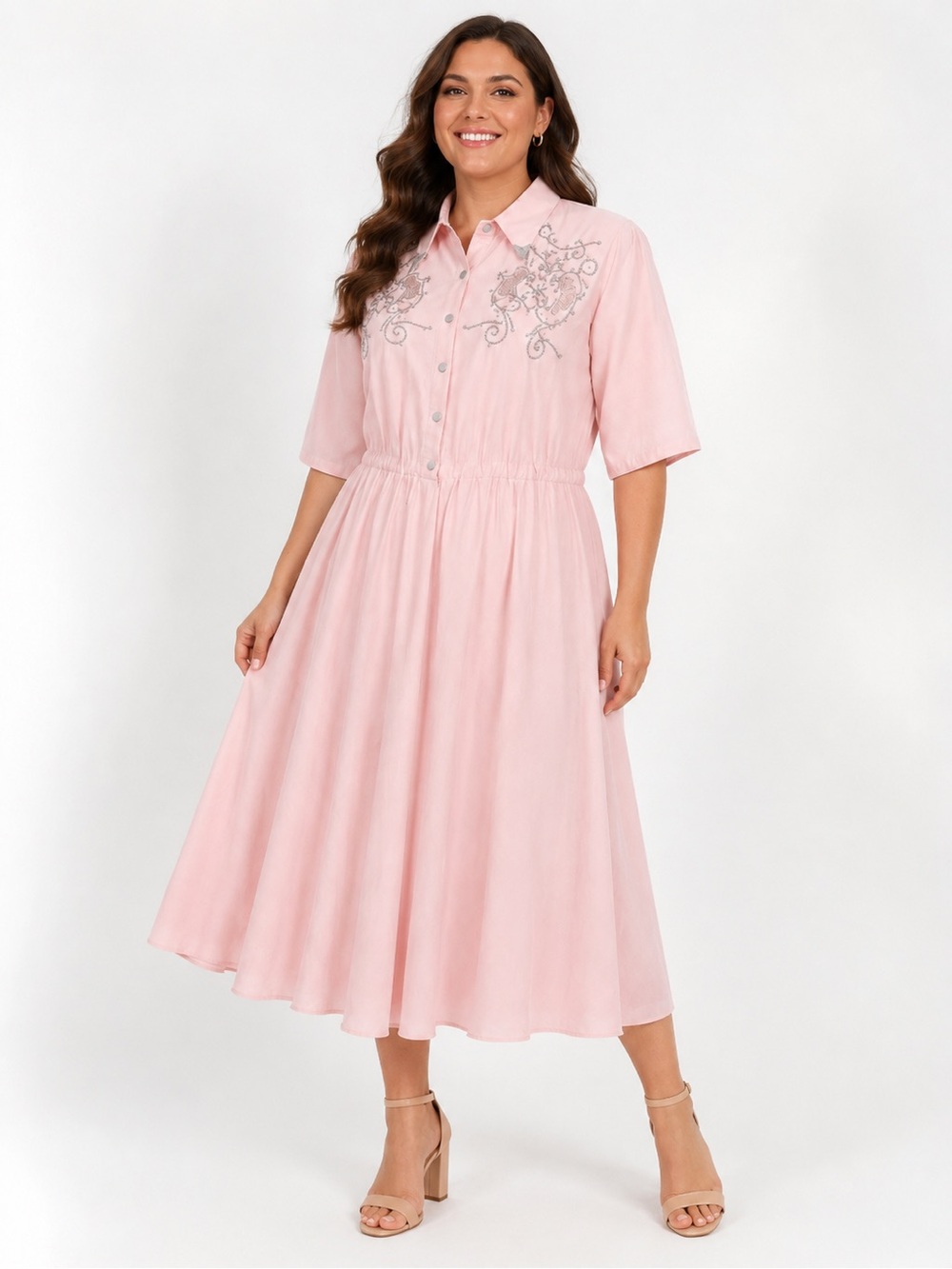 Vintage Lilia Smitty Exclusive Pink Western Maxi Dress Size Medium/Large